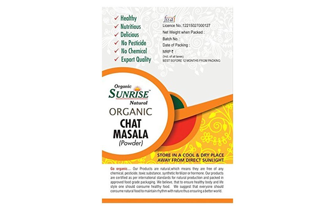 Organic Sunrise Organic Chat Masala (Powder)   Box  499 grams